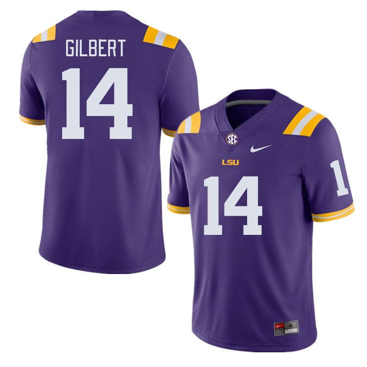 Men #14 Jardin Gilbert LSU Tigers College Football Jerseys Stitched-Purple